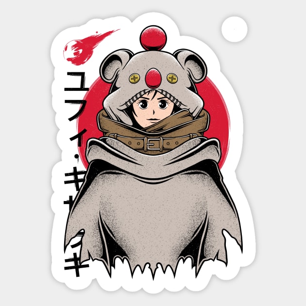 Yuffie Moogle Cape Sticker by Alundrart